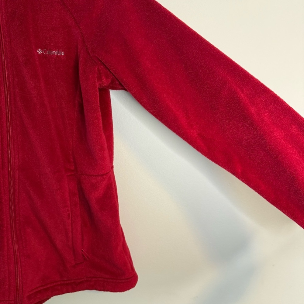 Columbia Women’s Hooded Full-Zip Red Fleece Jacket - Picture 7 of 14